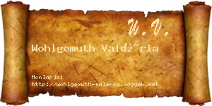 Wohlgemuth Valéria névjegykártya
