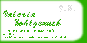 valeria wohlgemuth business card