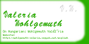 valeria wohlgemuth business card